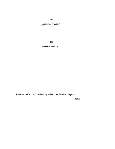 CHEWNING-MERCER: The Chewning Family, the Mercer Family (Softcover)