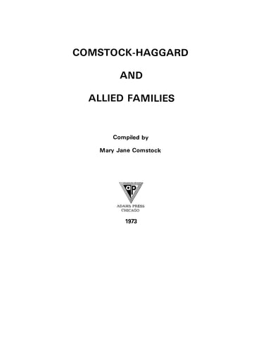 COMSTOCK-HAGGARD: Comstock-Haggard and Allied Families