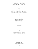 DAVIS: Genealogies of the Davis and Goss families, in Two Parts