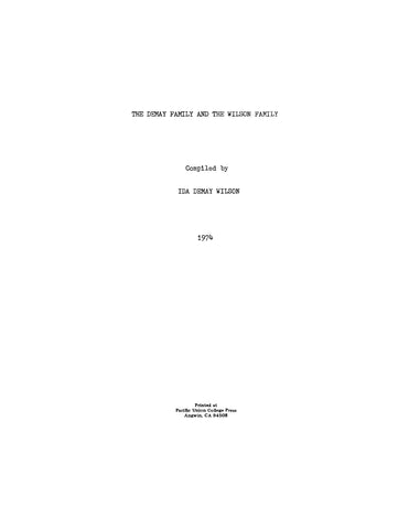 DEMAY-WILSON: The Demay Family and the Wilson Family