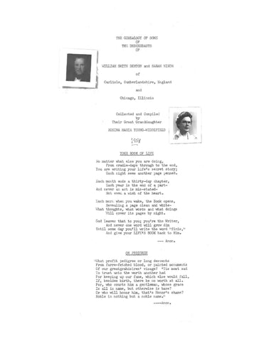 DENTON-NIXON: Genealogy of Some of the Descendants of William Smith Denton and Sarah Nixon of Carlisle, Cumberlandshire, England, and Chicago, Illinois (Softcover)