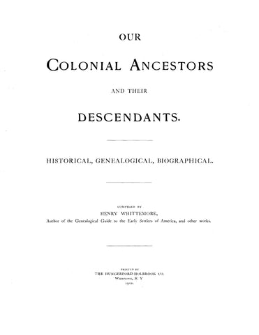 Dutcher Family: Our Colonial Ancestors and their Descendants; historical, genealogical, biographical 1902