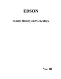 EDSON FAMILY HISTORY AND GENEALOGY: Volume III (2003) (HARDCOVER) 2003