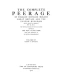 PEERAGE, ENGLAND: The Complete Peerage of England, Scotland, Ireland, Great Britain and the United Kingdom (Hardcover)