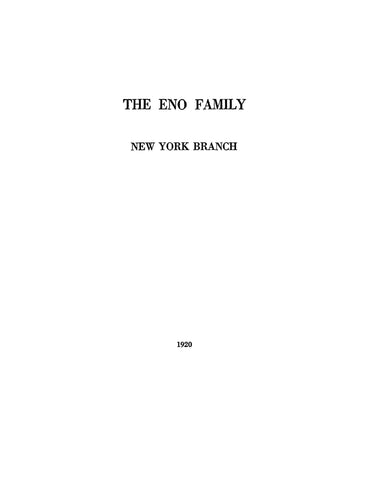 ENO FAMILY, New York branch (Softcover)