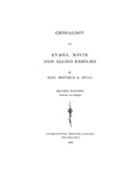 EVANS: Genealogy of the Evans, Nivin and allied families 1930