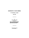 FAIRMAN:  Descendants of John Fairman of Enfield, CT, 1638-1898 (Softcover) 1898