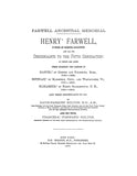 FARWELL: Ancestral memorial; Henry Farwell of Concord & Chelmsford, MA 1879