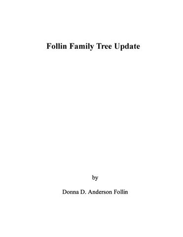 Follin Family Tree Update.