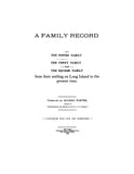 FOSTER: Family record of the Foster, Penny & Squires families, from their settling on Long Island to the present time [1895]