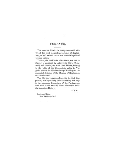 FAIRFAX: The Fairfaxes of England and America in the 17th and 18th centuries 1868