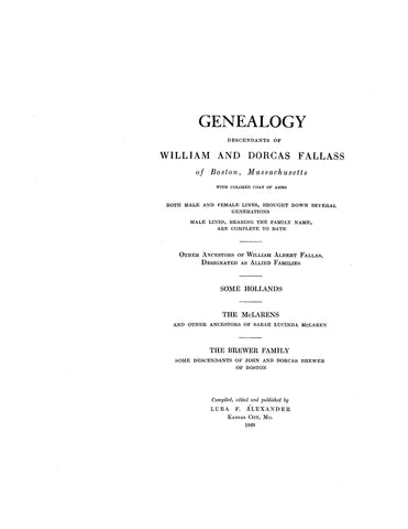 FALLASS - Fallas Genealogy : William and Dorcas Fallass of Boston, Massachusetts 1929