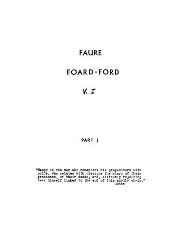 FAURE: Faure, Foard, Ford, Volume 1 (Softcover)