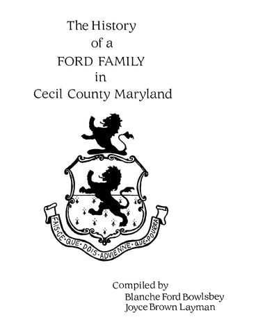 FORD: History of a Ford Family in Cecil County, Maryland (Softcover)
