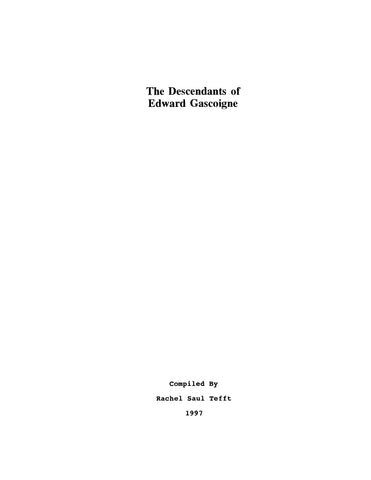 GASCOIGNE:  The Descendants of Edward Gascoigne 1997