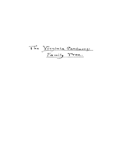 GARDNER: The Virginia Gardners - Family Tree (Softcover)