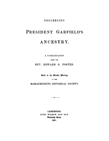 GARFIELD: Concerning President Garfield's Ancestry (Softcover)