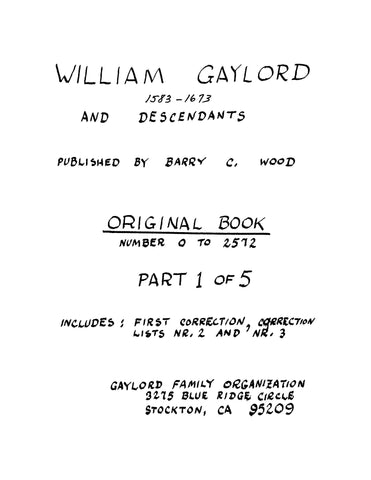 GAYLORD: William Gaylord 1583-1673 and Descendants