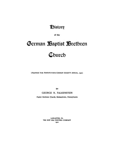 History of the German Baptist Brethren Church (Softcover)