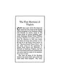 HARRISON: Brief history of the first Harrisons of Virginia, Descendants of Cuthbert Harrison (1600-1915)
