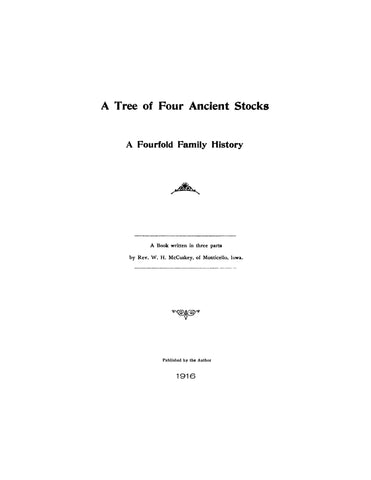HERVEY: A Tree of Four Ancient Stocks: Fourfold Family History [Hervey, Huey, McCombs, McCuskey] 1916