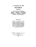 HEVERLY: History of the Heverly Family including Other Spellings 1945