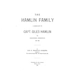 HAMLIN Family; A Genealogy of Capt. Giles Hamlin of Middletown, CT, 1654-1900