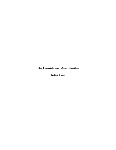 HAMRICK and Other Families: Indian Lore [& genealogy] 1939