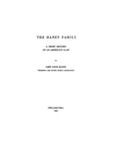 HANEY FAMILY A Brief Record of an American Clan 1930