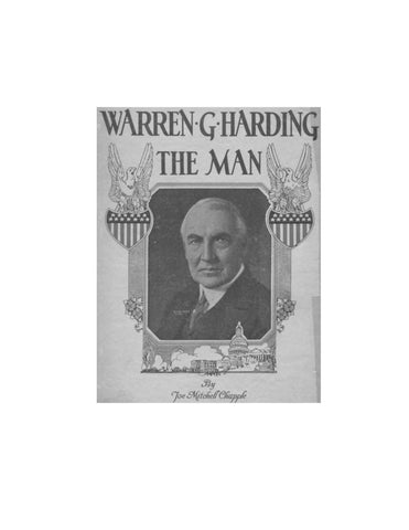 HARDING: Warren G Harding, the Man (Softcover)