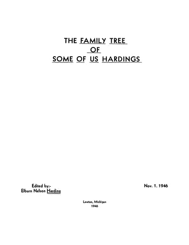 HARDING: The Family Tree of Some of us Hardings (Softcover)