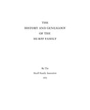 HURFF: History and genealogy of the Hurff family 1951