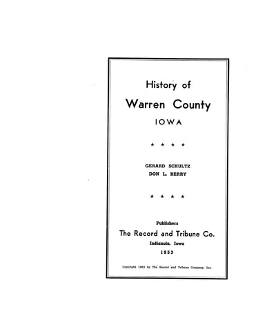 WARREN, IA: History of Warren County, Iowa