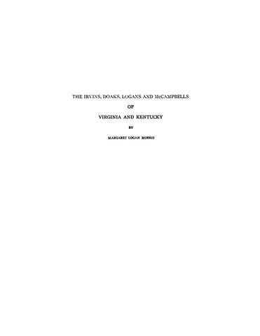 IRVINS - DOAKS - LOGANS and McCampbells of Virginia and Kentucky