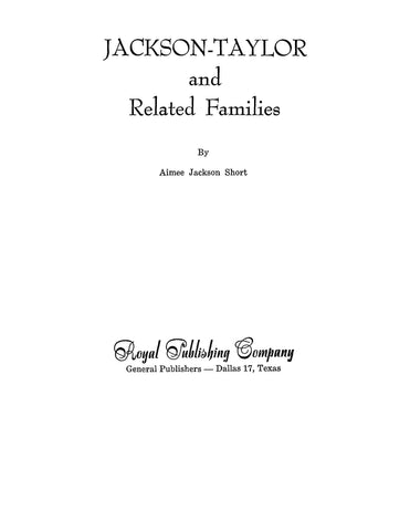 JACKSON: Jackson-Taylor and Related Families (Softcover)