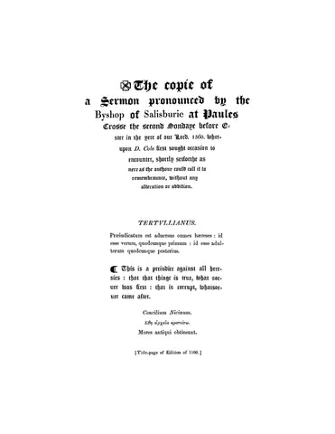 JEWEL: The Works of John Jewel, Bishop of Salisbury 1845 – Higginson ...