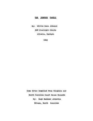 JOHNSON: Our Johnson Family (1966) (Softcover)