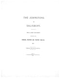JOHNSTON: The Johnstons of Salisbury, with a brief supplement concerning the Hancock, Strother, & Preston families. 1897