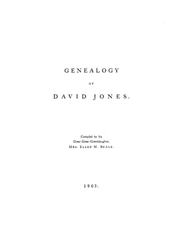 JONES: Genealogy of David Jones
