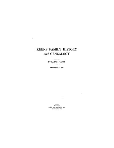 KEENE Family history and genealogy 1923