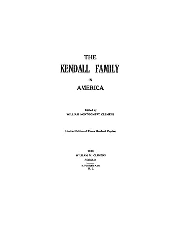 KENDALL Family in America 1919