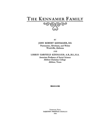 KENNAMER FAMILY 1924