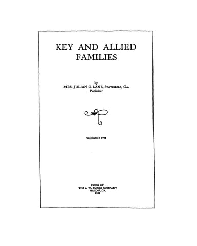 KEY and allied families 1931