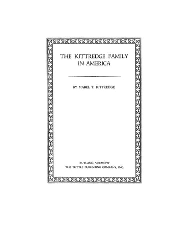 KITTREDGE Family in America 1936