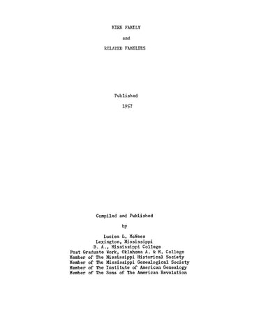 KIRK: Kirk Family and Related Families (Softcover)