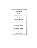 KNEPPER: Genealogy of the Knepper Family in the United States, 1681-1911. 1911