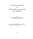 KNOWLTON: History and Genealogy of the Knowltons of England and America 1897