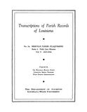PARISH RECORDS, LA: Transcription of Parish Records of Louisiana, No 24, Iberville Parish (Plaquemine)