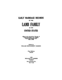 LAMB Early Marriage Records of the Lamb Family in the United States 1916