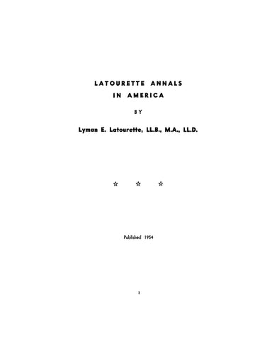LATOURETTE Annals in America 1954